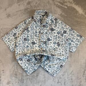 Vintage AOP Ocean Pacific Hawaiian Floral Button Up Shirt Mens Large Surf